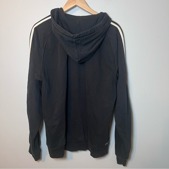 Men's Adidas Clima365 3-Stripes Fleece Zip Front Black Hoodie size XL Climalite - Picture 8 of 8